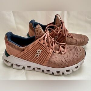 ON Women's Cloudswift Running Sneaker Shoes, Blush/Denim, 6 Medium US